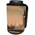 3dRose Scenes from the Past Magic Lantern Slide - Magic Lantern Slide Victorian Houses Of Parliament Big Ben London - Can Cooler Bottle Wrap (cc_240560)