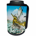 3dRose Scenes from the Past Magic Lantern Slide - Magic Lantern Slide A SINKING SHIP C1900 SAILORS IN LIFE BOAT Vintage - Can Cooler Bottle Wrap (cc_240570)