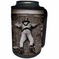 3dRose Scenes from the Past Magic Lantern Slide - Magic Lantern UNCLE POMPEY C1890 MAN IN GIANT CIRCUS CLOWN SHOES - Can Cooler Bottle Wrap (cc_240577)