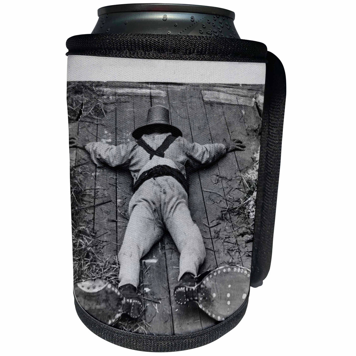 3dRose Scenes from the Past Magic Lantern Slide - Magic Lantern UNCLE POMPEY CIRCA 1890 MAN IN GIANT CIRCUS CLOWN SHOES - Can Cooler Bottle Wrap (cc_240578)