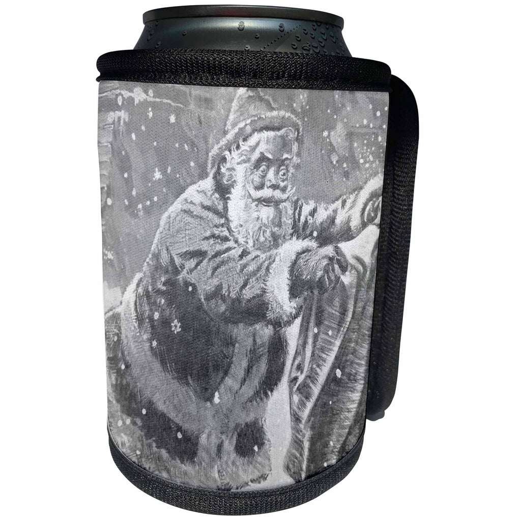 3dRose Scenes from the Past Ephemera - SANTA CLAUS 1894 Harpers Weekly Vintage Christmas - Can Cooler Bottle Wrap (cc_240580)