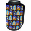 3dRose 777images Designs Christian - Colorful pattern of Christian symbols for love, joy and peace - Can Cooler Bottle Wrap (cc_240592)
