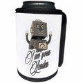 3dRose Carsten Reisinger - Illustrations - I am your leader - Vintage toy robot design Geek Nerd Geeky Nerdy - Can Cooler Bottle Wrap (cc_240601)