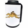3dRose All Smiles Art Pets - Funny Cool Racing Greyhound Dog with Rabbit on top - Can Cooler Bottle Wrap (cc_240607)