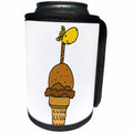 3dRose All Smiles Art Giraffes - Funny Giraffe in Chocolate Ice Cream Cone Cartoon - Can Cooler Bottle Wrap (cc_240628)