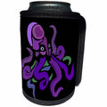 3dRose All Smiles Art at the Beach - Cool Fun Colorful Octopus Abstract Art - Can Cooler Bottle Wrap (cc_240630)