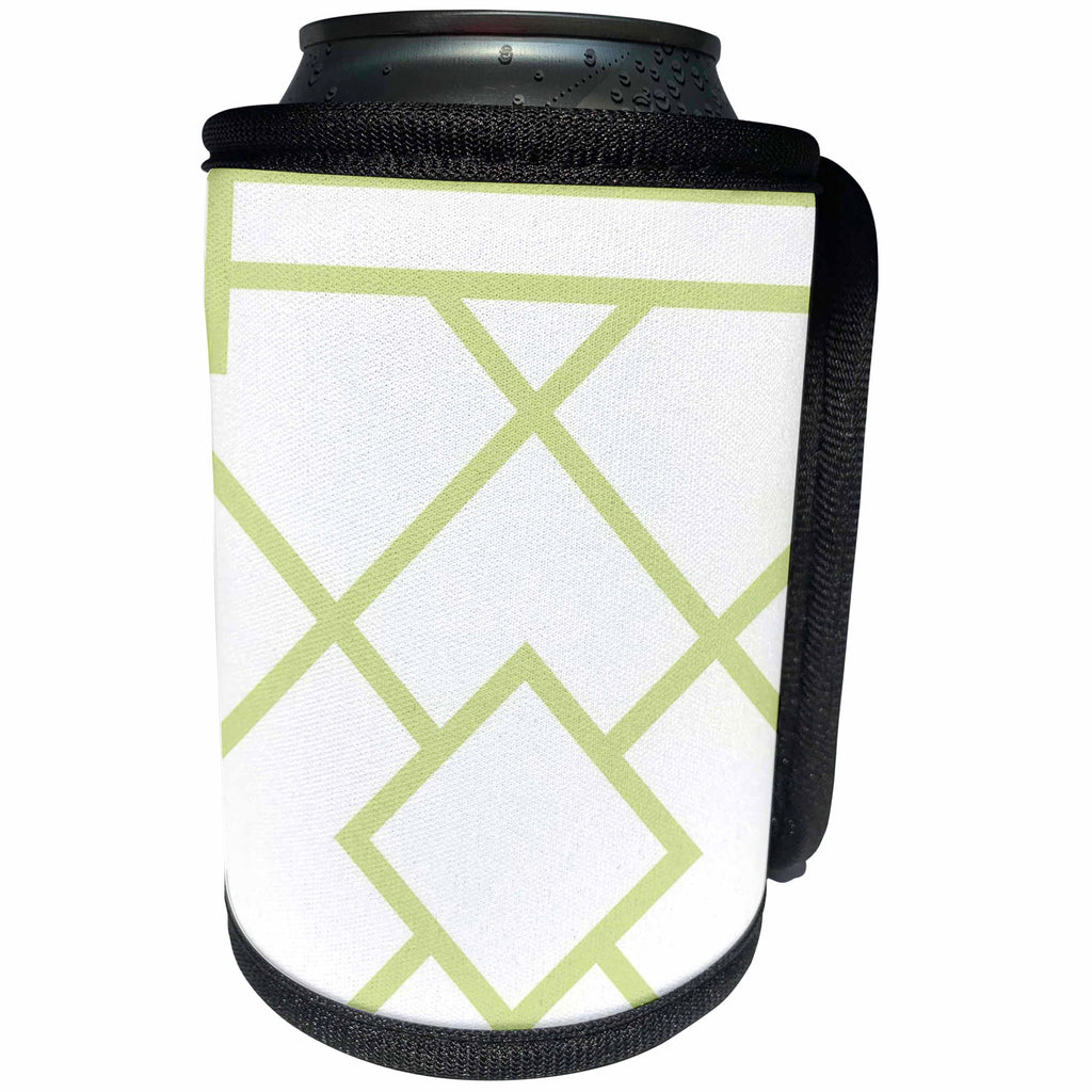 3dRose Florene Art Deco And Nouveau - Image of Lime Geometric Art Deco Pattern - Can Cooler Bottle Wrap (cc_240690)