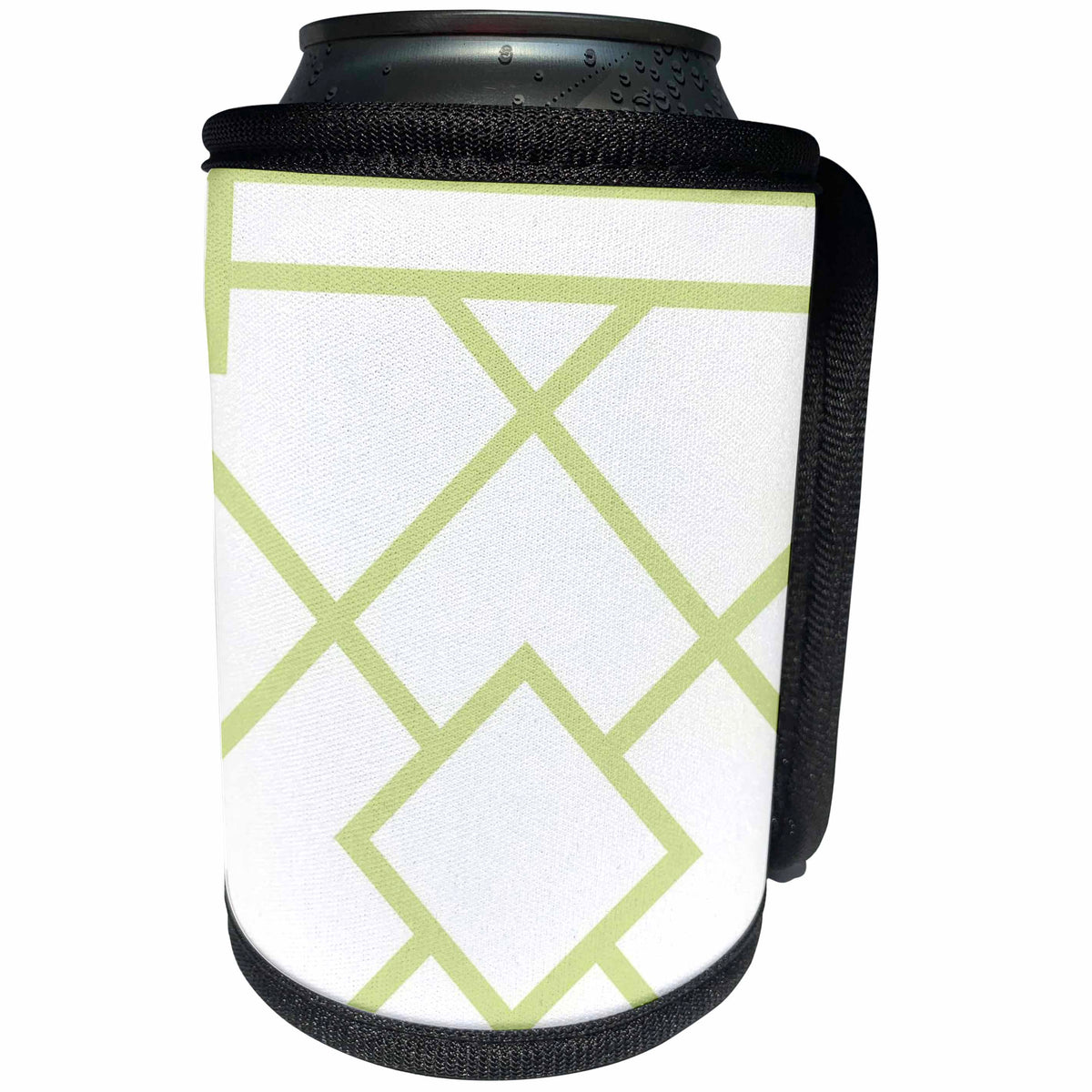 3dRose Florene Art Deco And Nouveau - Image of Lime Geometric Art Deco Pattern - Can Cooler Bottle Wrap (cc_240690)