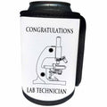 3dRose Florene Congratulations for Careers - Image of Congratulations Lab Technician with Microscope - Can Cooler Bottle Wrap (cc_240691)