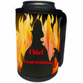 3dRose Florene Congratulations For Careers - Image of Congratulations For Fire Chief with Dramatic Flames - Can Cooler Bottle Wrap (cc_240694)