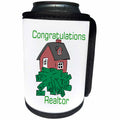 3dRose Florene Congratulations For Careers - Image of Congratulations Realtor with House - Can Cooler Bottle Wrap (cc_240696)