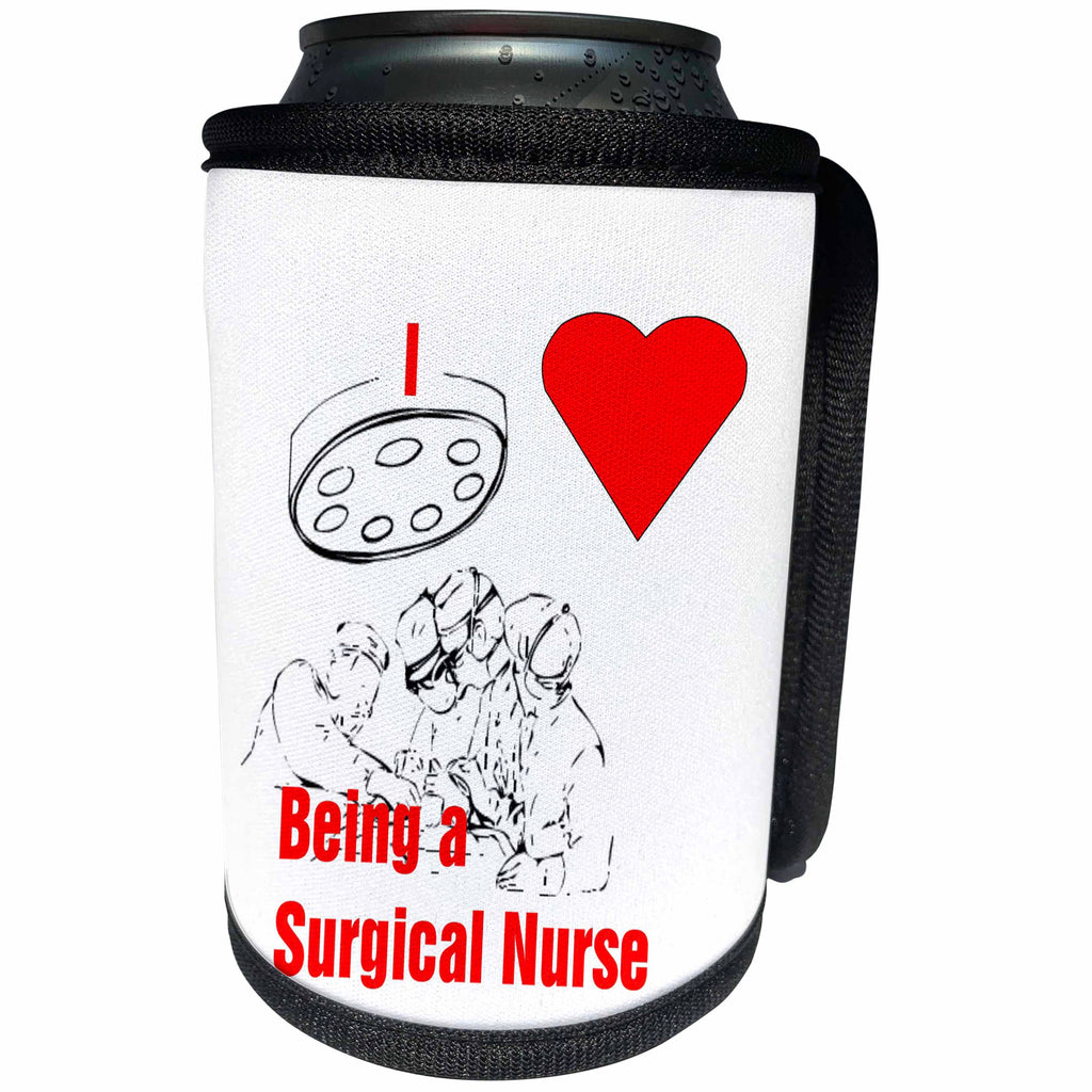 3dRose Florene Numbers Symbols And Sayings - Image of Love Being A Surgical Nurse With diagram - Can Cooler Bottle Wrap (cc_240700)
