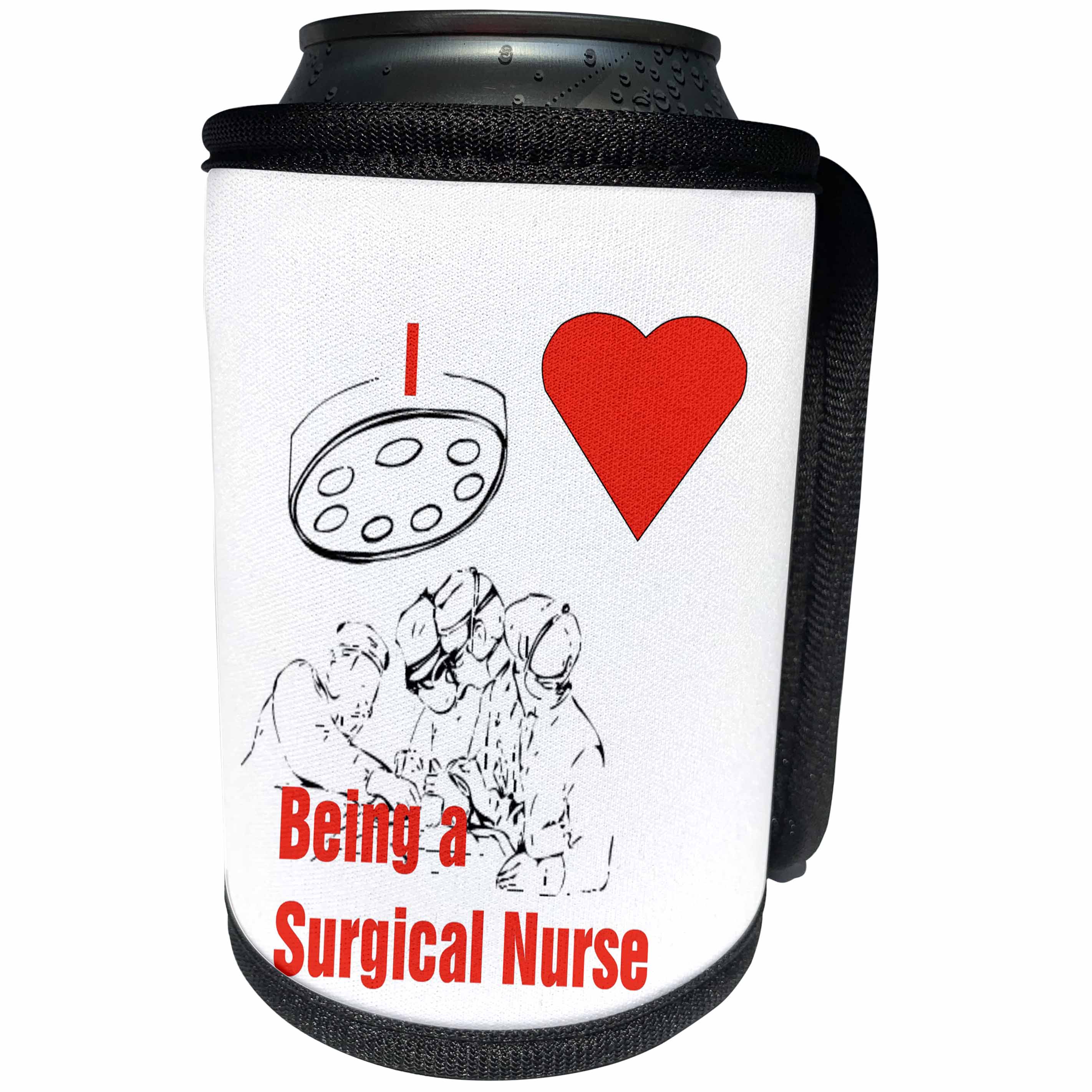 3dRose Florene Numbers Symbols And Sayings - Image of Love Being A Surgical Nurse With diagram - Can Cooler Bottle Wrap (cc_240700)