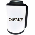 3dRose Florene Nautical Décor - Image of Traditional Black And Gold Outline Says Captain - Can Cooler Bottle Wrap (cc_240702)