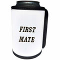 3dRose Florene Nautical Décor - Image of Traditional Black And Gold Outline Says First Mate - Can Cooler Bottle Wrap (cc_240704)