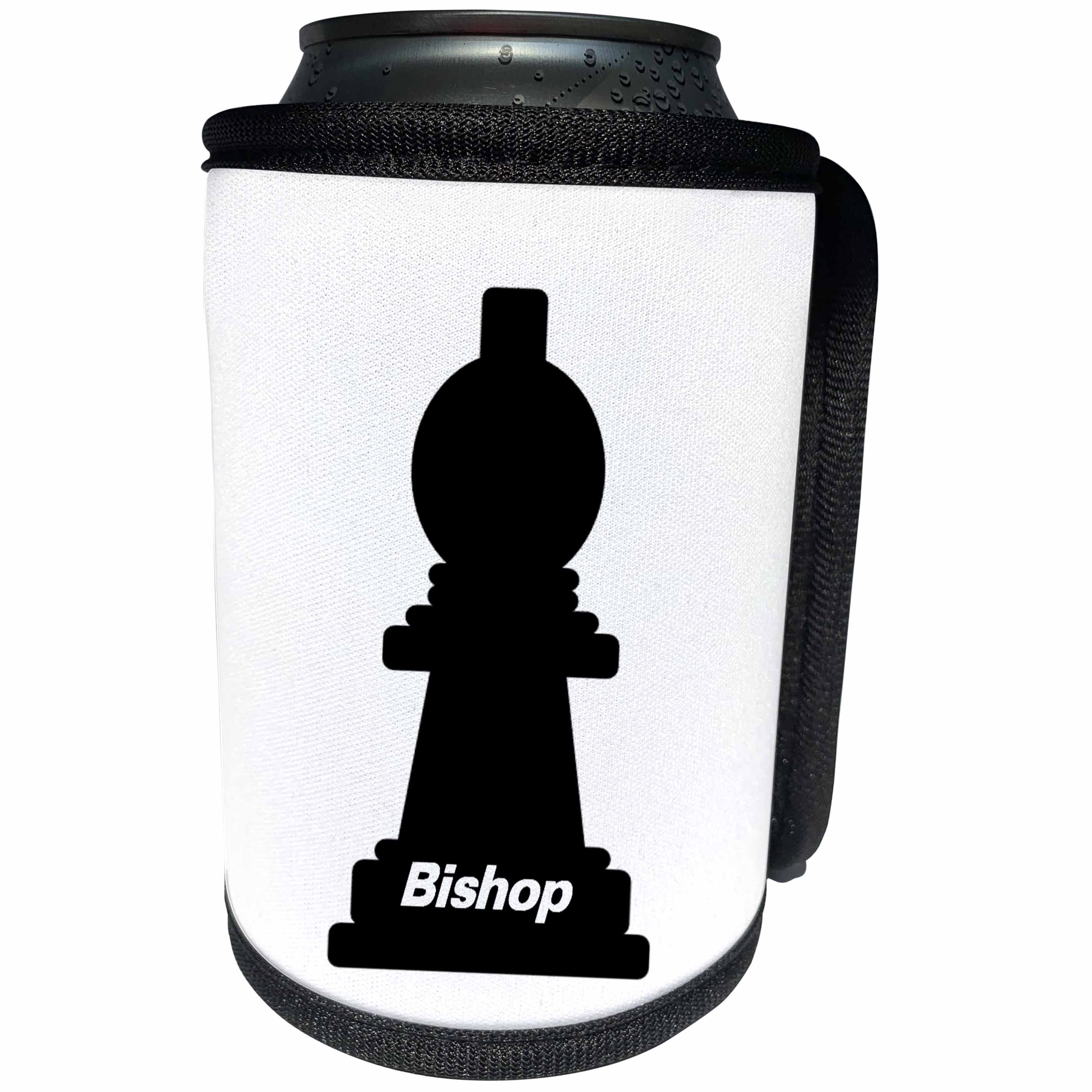 3dRose Florene Games - Image of Black Bishop Chess Piece - Can Cooler Bottle Wrap (cc_240706)