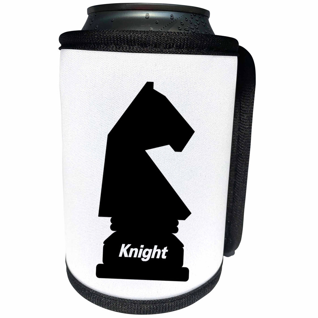 3dRose Florene Games - Image of Black Knight Chess Piece - Can Cooler Bottle Wrap (cc_240707)