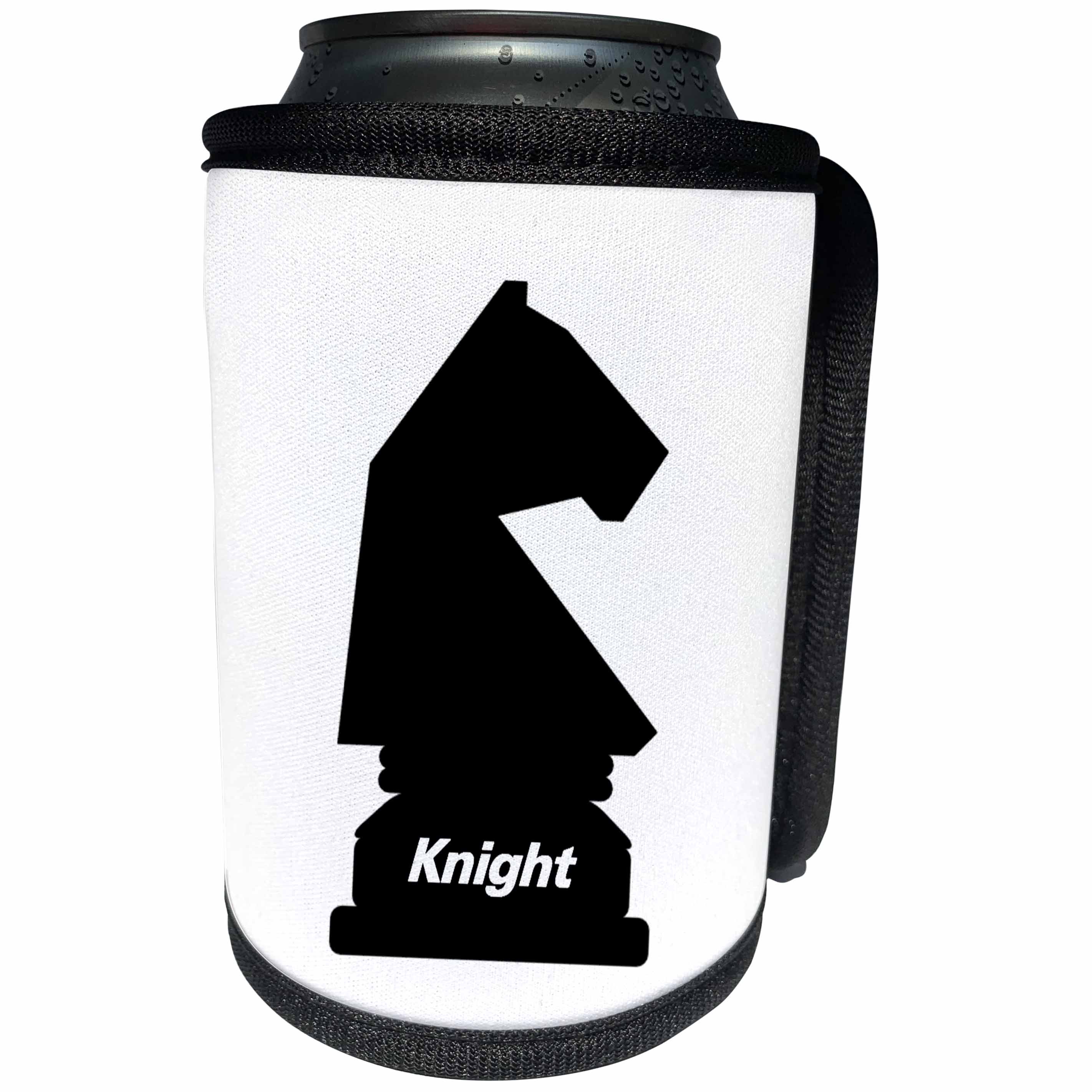 3dRose Florene Games - Image of Black Knight Chess Piece - Can Cooler Bottle Wrap (cc_240707)