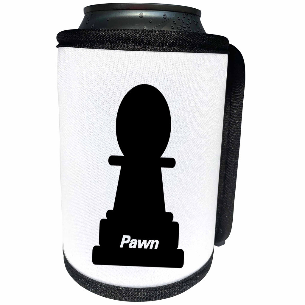3dRose Florene Games - Image of Black Pawn Chess Piece - Can Cooler Bottle Wrap (cc_240708)