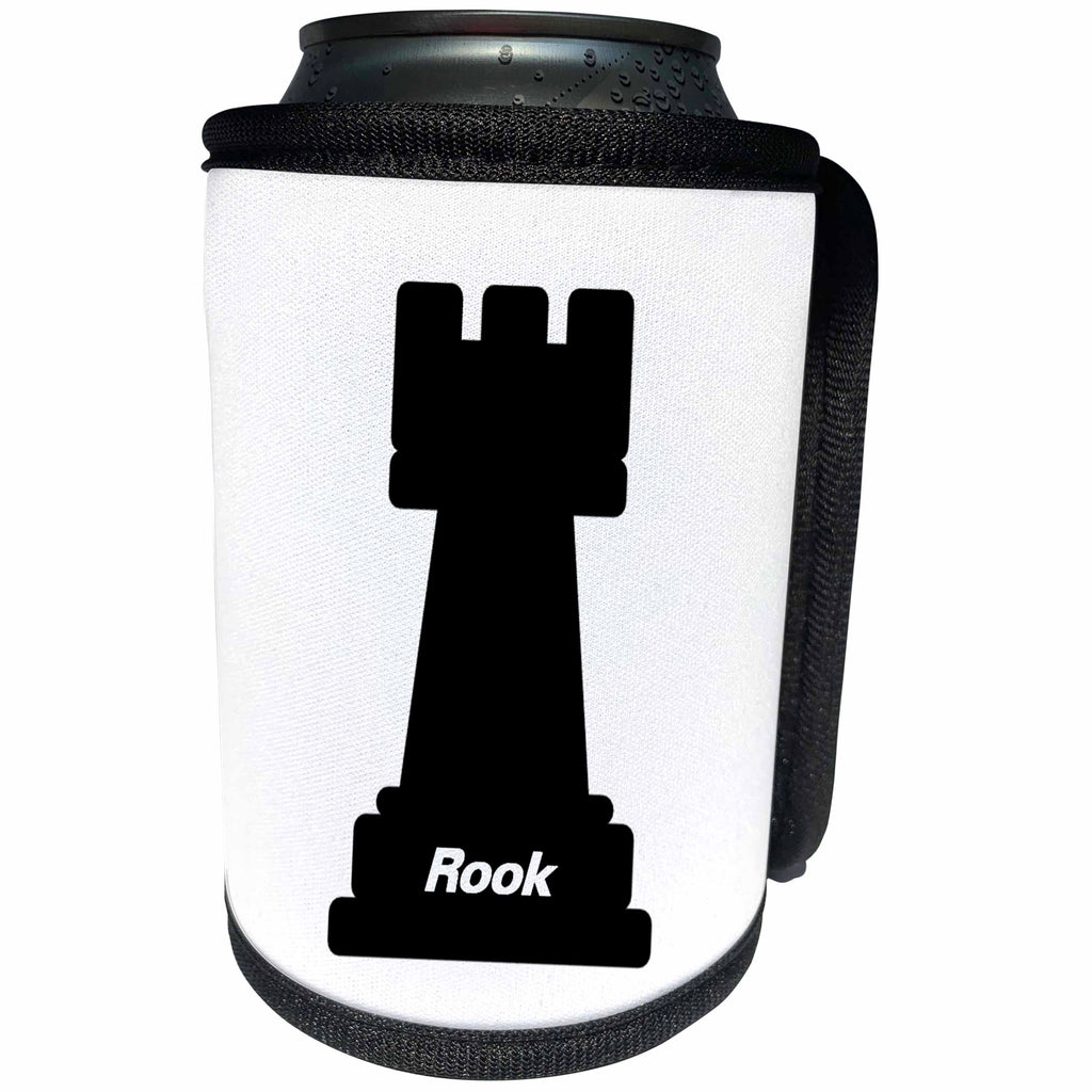 3dRose Florene Games - Image of Black Rook Chess Piece - Can Cooler Bottle Wrap (cc_240709)