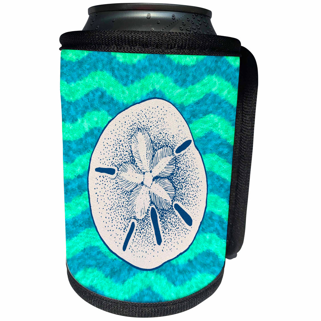 3dRose Russ Billington Nautical Designs - Pretty Drawing of a Sand Dollar - Can Cooler Bottle Wrap (cc_241011)