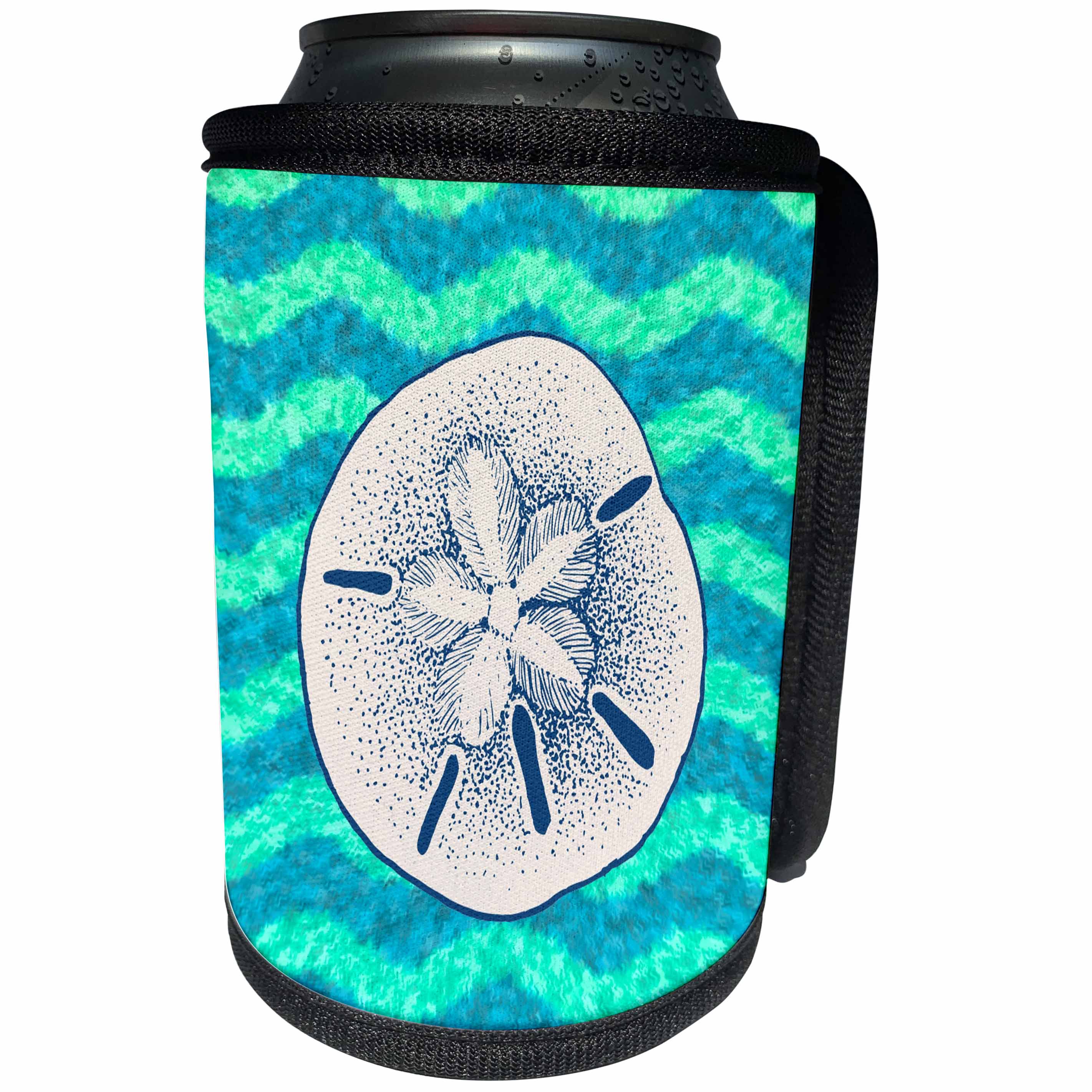 3dRose Russ Billington Nautical Designs - Pretty Drawing of a Sand Dollar - Can Cooler Bottle Wrap (cc_241011)