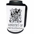 3dRose Russ Billington Designs - Ministry of Procrastination- Funny British Humor - Can Cooler Bottle Wrap (cc_241038)
