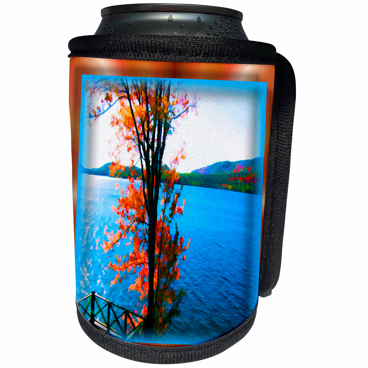 3dRose Susan Brown Designs Nature Themes - Apple Tree by the Lake - Can Cooler Bottle Wrap (cc_24104)