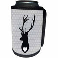 3dRose Russ Billington Designs - Black Gray and White Stag Design - Can Cooler Bottle Wrap (cc_241049)
