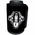 3dRose Russ Billington Art Deco Owl Monograms - White on Black Art Deco Owl Monogram Letter C - Can Cooler Bottle Wrap (cc_241258)