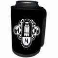 3dRose Russ Billington Art Deco Owl Monograms - White on Black Art Deco Owl Monogram Letter M - Can Cooler Bottle Wrap (cc_241268)