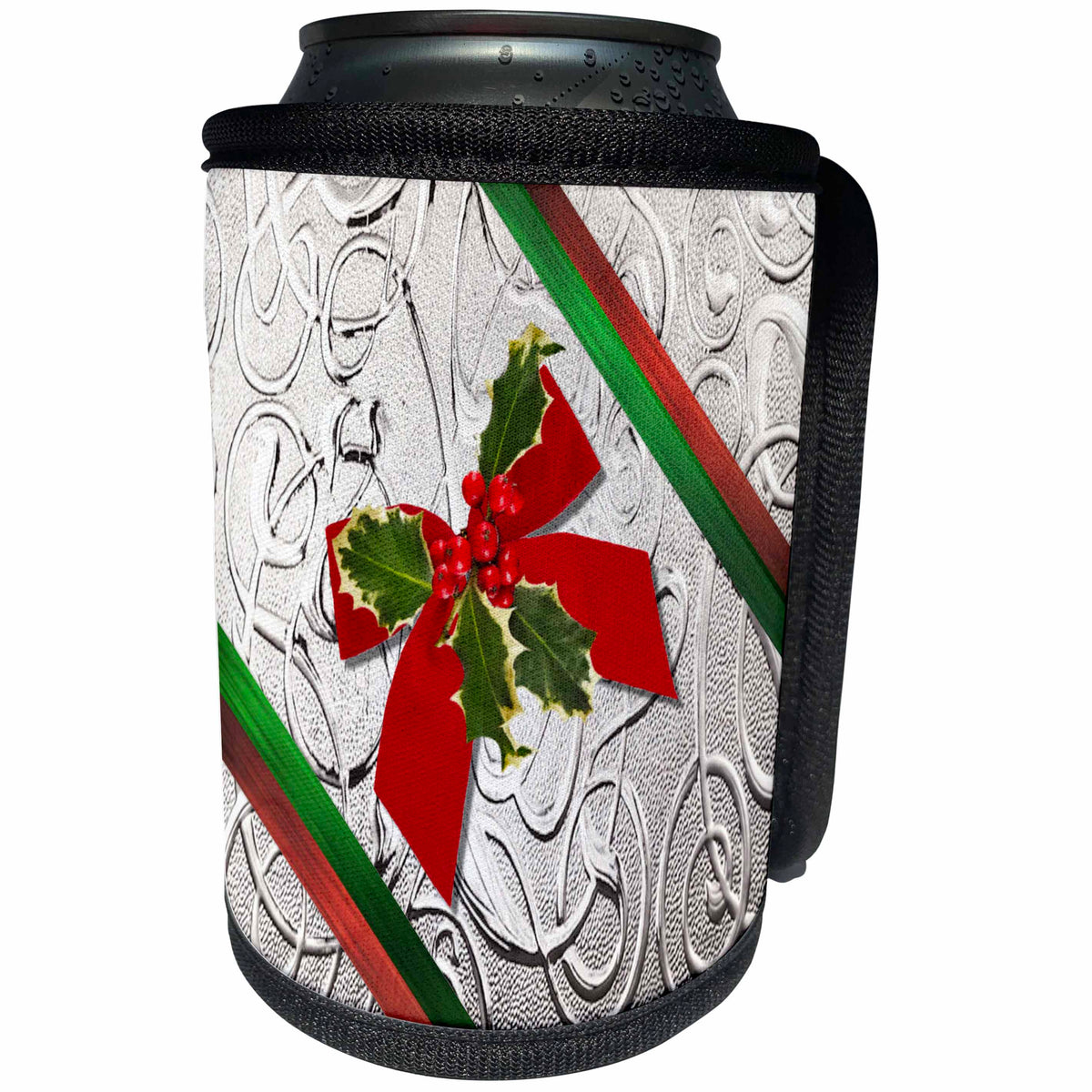 3dRose Susan Brown Designs Christmas Holiday Themes - Fancy Christmas Present - Can Cooler Bottle Wrap (cc_24134)