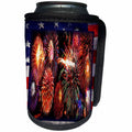 3dRose Susan Brown Designs 4th of July Holiday Themes - Fireworks on the 4th - Can Cooler Bottle Wrap (cc_24135)