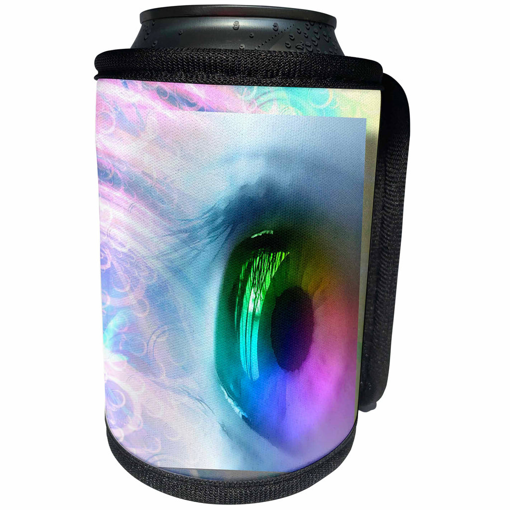 3dRose Susan Brown Designs General Themes - Rainbow Eye - Can Cooler Bottle Wrap (cc_24177)