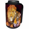 3dRose Susan Brown Designs Animal Themes - The Lion and the Tiger - Can Cooler Bottle Wrap (cc_24201)