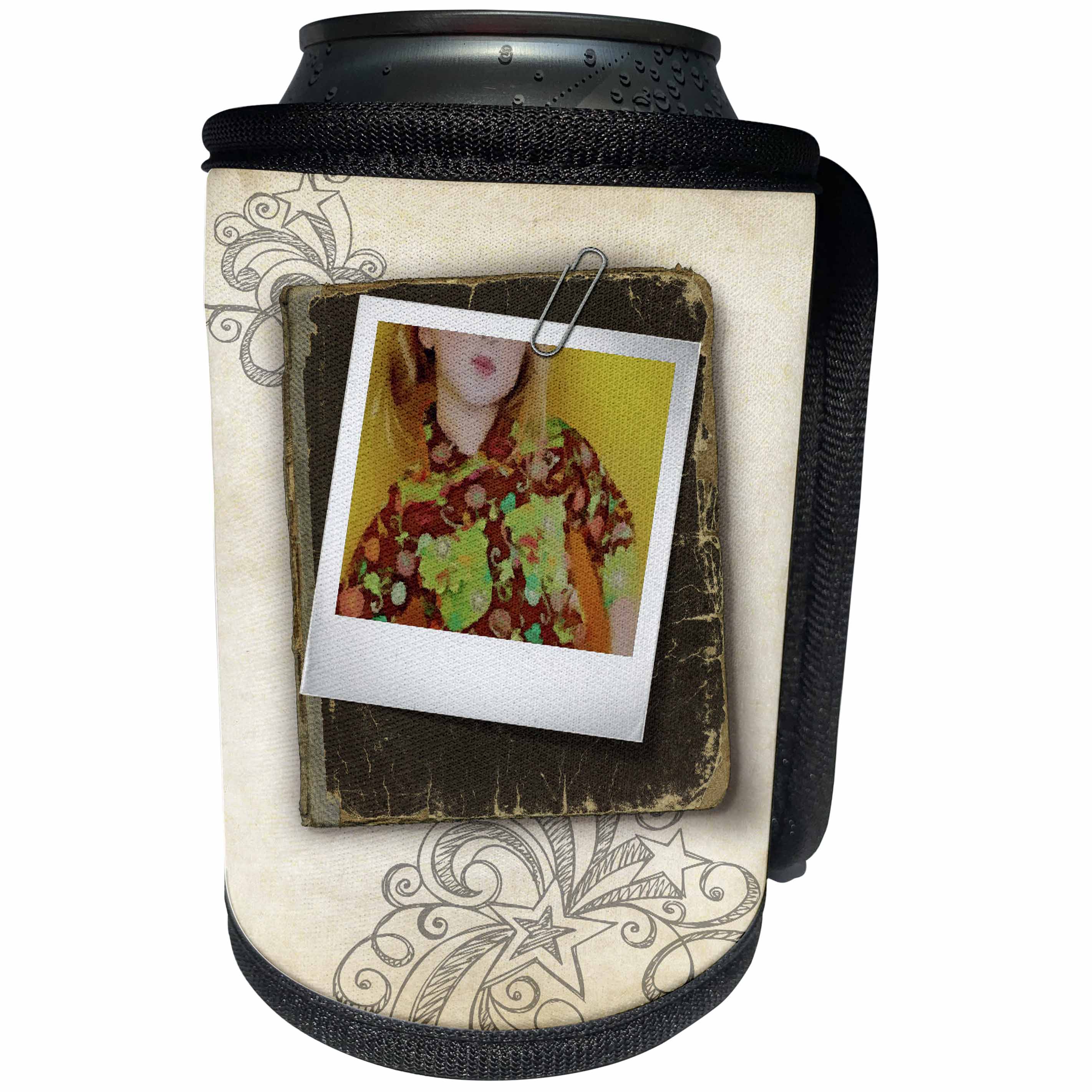 3dRose Susan Brown Designs People Themes - The Poser - Can Cooler Bottle Wrap (cc_24202)