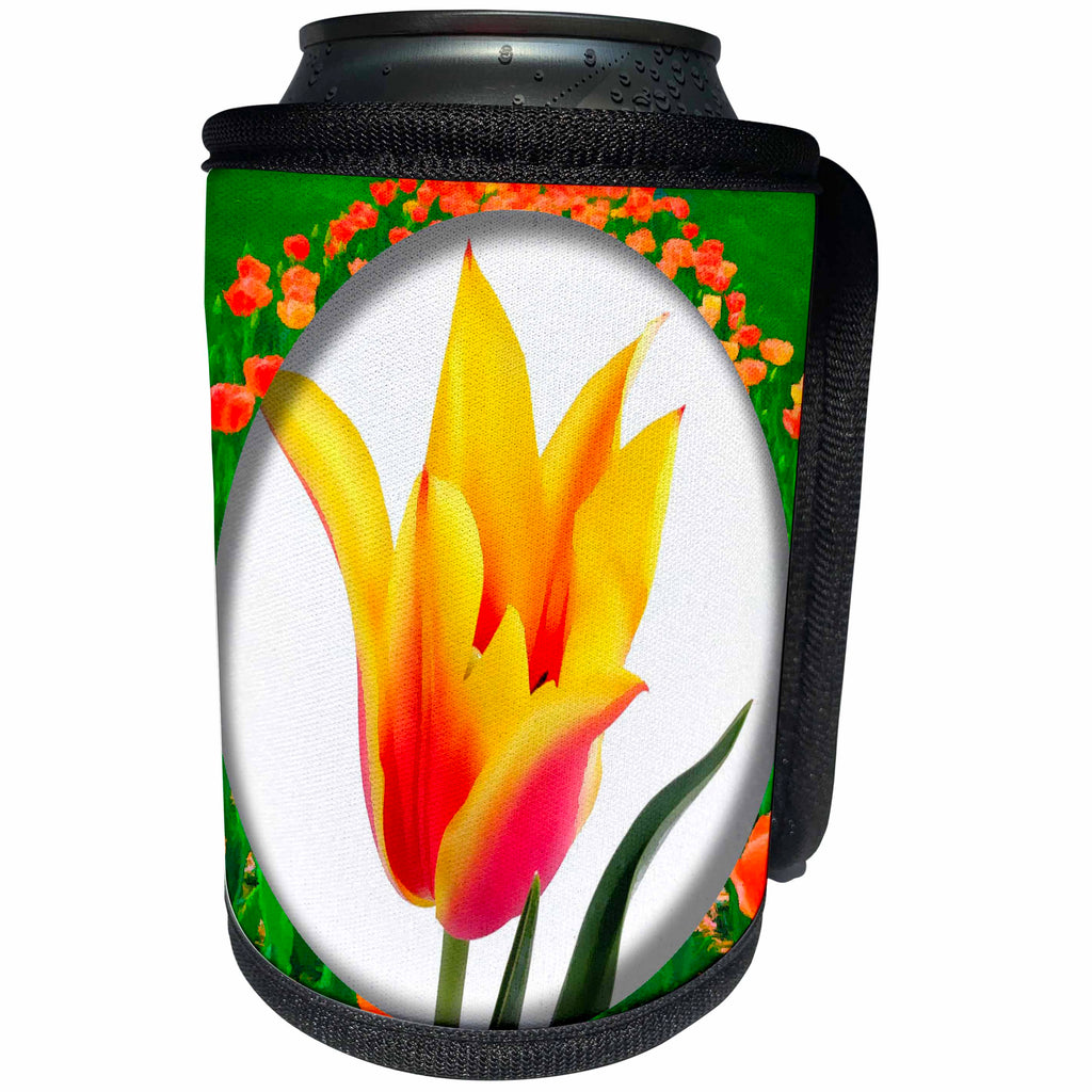 3dRose Susan Brown Designs Flower Themes - Tulip Path - Can Cooler Bottle Wrap (cc_24207)