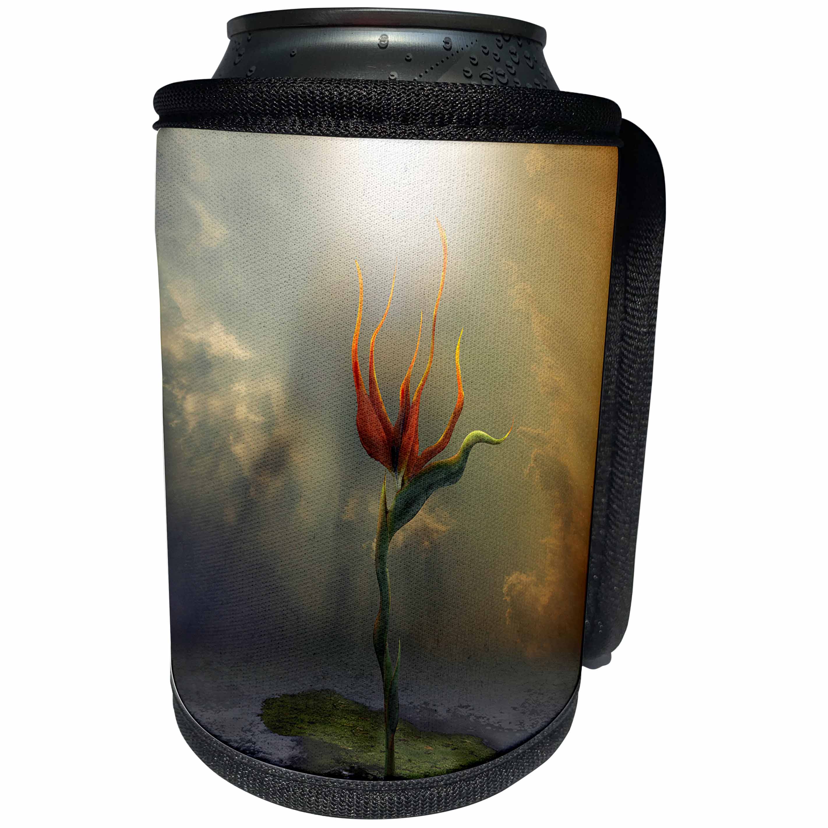 3dRose Houk Digital Surreal Art - Alone brid of paradise Surreal image with eerie mood - Can Cooler Bottle Wrap (cc_24253)