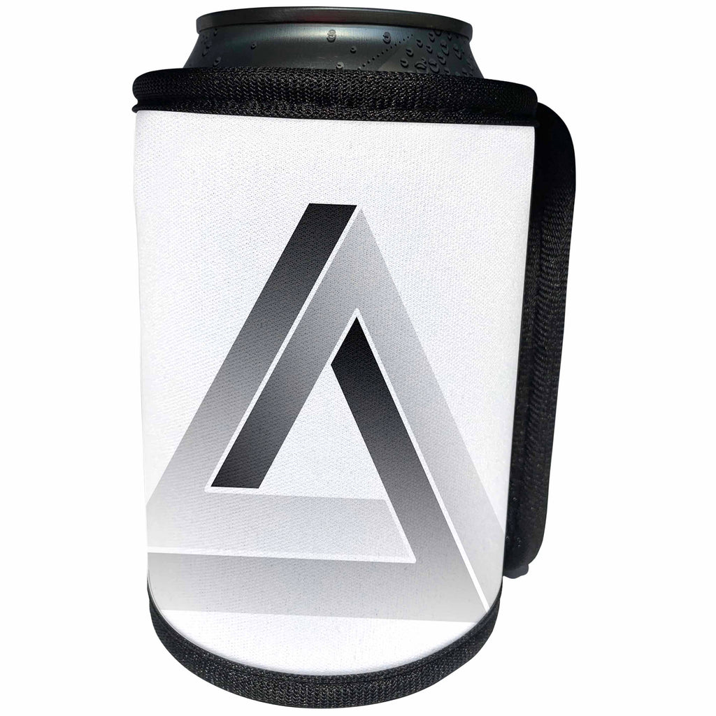 3dRose Houk Digital Design Symbols - Escher s Impossible Triangle on white background - Can Cooler Bottle Wrap (cc_24272)