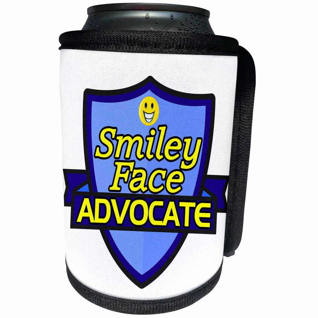 3dRose Dooni Designs – Funny Sarcastic Advocate Designs - Smiley Face Advocate Support Design - Can Cooler Bottle Wrap (cc_242814)
