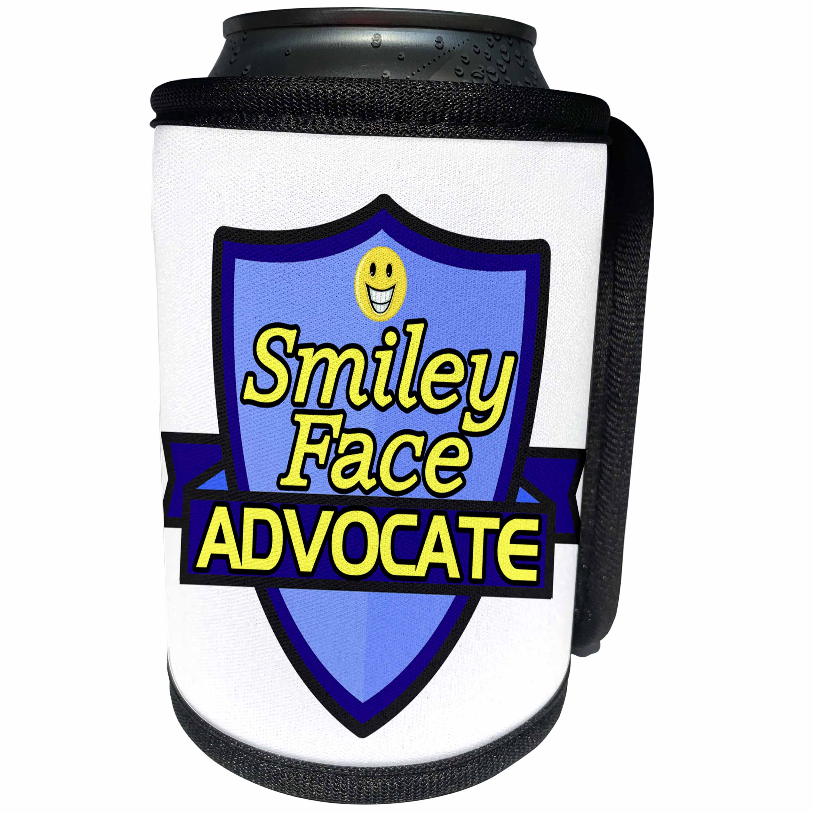 3dRose Dooni Designs – Funny Sarcastic Advocate Designs - Smiley Face Advocate Support Design - Can Cooler Bottle Wrap (cc_242814)