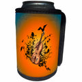 3dRose Heike Köhnen Design Music - Violin with violin bow and flowers with birds - Can Cooler Bottle Wrap (cc_243083)