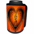 3dRose Heike Köhnen Design Animal Giraffe Cartoon - Cute giraffes on a heart with stars - Can Cooler Bottle Wrap (cc_243092)
