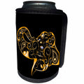 3dRose Heike Köhnen Design Decorative - Awesome golden elephant with floral elements - Can Cooler Bottle Wrap (cc_243095)