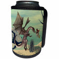 3dRose Heike Köhnen Design Fantasy - Awesome dragon with cute fairy - Can Cooler Bottle Wrap (cc_243099)