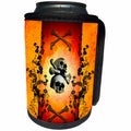 3dRose Heike Köhnen Design Skull - Awesome skull with bones and flowers - Can Cooler Bottle Wrap (cc_243108)
