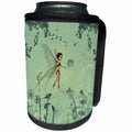 3dRose Heike Köhnen Design Fairies Fairytale - Cute fairy playing with a dandelion - Can Cooler Bottle Wrap (cc_243119)