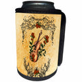 3dRose Heike Köhnen Design Music - Music violin with violin bow and wonderful roses - Can Cooler Bottle Wrap (cc_243122)