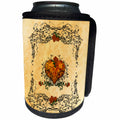3dRose Heike Köhnen Design Holiday Valentines day - Wonderful heart with roses and leaves - Can Cooler Bottle Wrap (cc_243124)