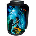 3dRose Heike Köhnen Design Sea Life - Wonderful dolphin with cute mermaid and jellyfish - Can Cooler Bottle Wrap (cc_243128)